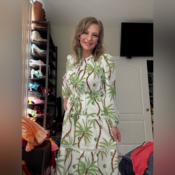 FARM Rio Swinging Palms Linen Maxi Dress. - Picture 4 of 4